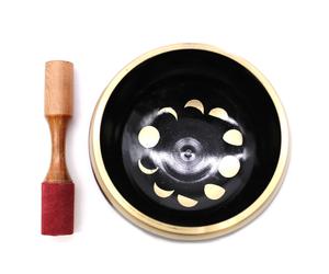 Lrg Moon Phase Singing Bowl Set- Black 14cm