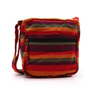 Ancient Wisdom Lrg Nepal Sling Bag with Adjustable Strap in Sunset Reds - Comfortable, Organized, and Stylish Everyday Carry