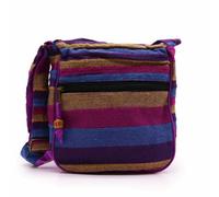 Lrg Nepal Sling Bag With Adjustable Strap - Wild Flowers Blue