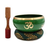 Lrg Tree of Life Singing Bowl Set- Green 14cm
