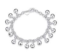 LRGKMCWTOB 925 Sterling Silver Popular Silver Jewelry Silver Jewelry Fashion Boutique Adjustable Bell Chain Bracelet Ladies Bracelet, One Size, Silver Sterling Silver