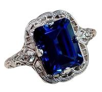 LRGKMCWTOB 925 Sterling Silver Ring, Shiny Full Diamond Gemstone Ring, Blue Cubic Zirconia, Yellow Gemstone, Cubic Zirconia, Diamond Ring, Eternity Ring, Engagement Ring, Wedding Ring, Cubic Zirconia