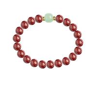 LRGKMCWTOB Ethnic Style Cinnabar Beads Feng Shui Wealth Bracelet, Red Cinnabar Feng Shui Wealth Bracelet, Natural Hetian Jade Bracelets Jewelry for Good Luck Women Men Amulet Jewelry, 6.7 inches