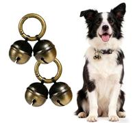 lrgnixs 2 Sets Bell for Dog Collar Cat Bell for Pet Tracking Extra Loud Dog and Cat Bells for Collar Copper Bells with Quick Clips (Vintage Bronze)