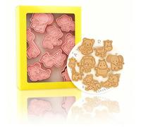 lrgnixs 8Pcs Animal Cookie Cutters,Cookie Cutters for Kids with Plunger Stamps,3D Cookie Stamps for Biscuits,Cute Moulds for Kids Children DIY Chocolate Fondant Baking
