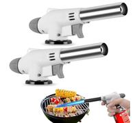 lrgnixs Blow Torch for Cooking,2 Pieces Kitchen Blow Torch for BBQ,Professional Butane Torch,Adjustable Gas Blowtorch,Flame Gun for Kitchen Outdoor BBQ Dessert Welding Craft Projects(Gas not Included)