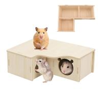 lrgnixs Hamster Hide Hamster Corner House, 3 Wooden Hamster House for Nesting and Sleeping, Hamster Hideout for Syrian Hamsters, Gerbils, Chinchillas, Guinea Pigs and Small Animals