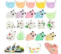 lrgnixs Mini Resin Animals, 20 Pack Cute Resin Animals Mixed Glow in the Dark Resin Animals Panda Manta Ray,Little Figures Ornaments for Crafts Micro Landscape Decoration Fairy Garden Accessories