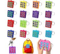 lrgnixs Mini Tic Tacs Keychain,16Pcs Tic Tac Toe Key Chains for Kid,Cute Party Bag Fillers for Kids,Mini Game Backpack Keyring,Party Games for Kids,Key Chains Gifts for Birthday Party