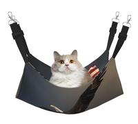 LRHCNZDCP 3D Bald Eagle Flying with US Flag Print Cat Hammock Bed, Soft Double-Layered Hanging Pet Bed for Small Pet, L