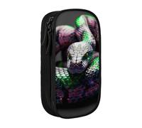 LRHCNZDCP 3D Snake Printed Pencil Case Pouch, Cute Pencil Pen Case Pencil Box Pen Bag for School Office,Black