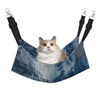 LRHCNZDCP Abstract Blue Print Cat Hammock Bed, Soft Double-Layered Hanging Pet Bed for Small Pet, M