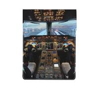 LRHCNZDCP Airplane Cockpit Printed Laptop Case 13-Inch Leather Laptop Sleeve Computer Bag Cover for Travel, Work, Business