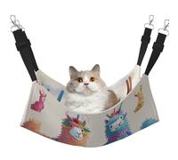 LRHCNZDCP Alpaca Llama Print Cat Hammock Bed, Soft Double-Layered Hanging Pet Bed for Small Pet, M