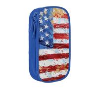 LRHCNZDCP American Flag Independence Fourth of July Printed Pencil Case Pouch Blue, Cute Pencil Pen Case Pencil Box Pen Bag for School Office