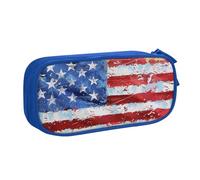 LRHCNZDCP American Flag Independence Fourth of July Printed Pencil Case Pouch Cute Pencil Pen Case Pencil Box Pen Bag for School Office, Blue