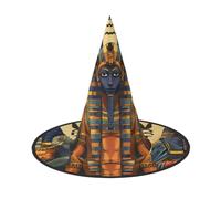 LRHCNZDCP Ancient Egypt Tribe Series Printed Halloween Witch Hat for Women Men Festive Parties Cosplay Halloween Accessories, 3 PCS