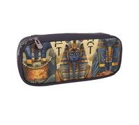 LRHCNZDCP Ancient Egypt Tribe Series Printed Pencil Case Holder Large Capacity Leather Pen Pencil Pouch Box Organizer for School Office College Adult Boys Girls