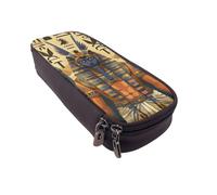 LRHCNZDCP Ancient Egypt Tribe Series Printed Pencil Case Holder Leather Cute Pen Pencil Pouch School Office College Pencil Box Organizer for Adult Boys Girls