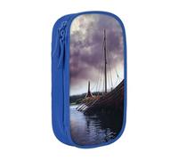 LRHCNZDCP Ancient Times Boat Printed Pencil Case Pouch Blue, Cute Pencil Pen Case Pencil Box Pen Bag for School Office