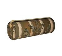 LRHCNZDCP Antique Building with Roman Olive Branch and Greek Printed Leather Pencil Case - Round Zipper Cute Pencil Pouch Pencil Box for School & Office