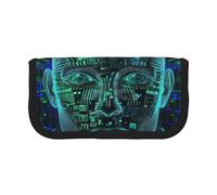 LRHCNZDCP Artificial Intelligence Brain Printed Pen Pencil Case Canvas Makeup Bag Gadget Pen Bag Pencil Box with Zipper