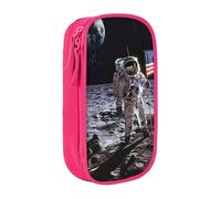 LRHCNZDCP Astronaut on The Moon Printed Pencil Case Pouch, Cute Pencil Pen Case Pencil Box Pen Bag for School Office,Pink