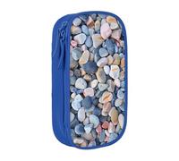 LRHCNZDCP Beach Colored Pebbles Printed Pencil Case Pouch, Cute Pencil Pen Case Pencil Box Pen Bag for School Office,Blue