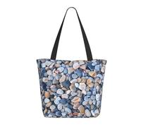 LRHCNZDCP Beach Colored Pebbles Printed Shopping Bag Tote Bag Large Shoulder Bag Lightweight Handbag Women Laptop Bags for Work Travel Shopping