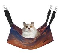 LRHCNZDCP Beach Sunrise Print Cat Hammock Bed, Soft Double-Layered Hanging Pet Bed for Small Pet, M