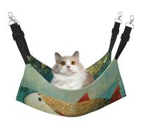 LRHCNZDCP Big Fish Print Cat Hammock Bed, Soft Double-Layered Hanging Pet Bed for Small Pet, M