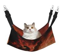 LRHCNZDCP Black Horses Red Glowing Clouds Print Cat Hammock Bed, Soft Double-Layered Hanging Pet Bed for Small Pet, M