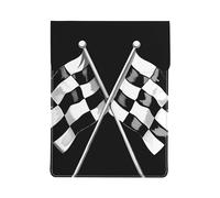 LRHCNZDCP Black White Formula Checkered Flags Pattern Printed Laptop Case 13-Inch Leather Laptop Sleeve Computer Bag Cover for Travel, Work, Business