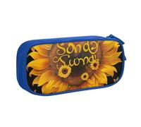 LRHCNZDCP Blessed to Be Called Nana Sunflower Printed Pencil Case Pouch Cute Pencil Pen Case Pencil Box Pen Bag for School Office, Blue