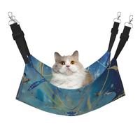 LRHCNZDCP Blue Dragonfly Print Cat Hammock Bed, Soft Double-Layered Hanging Pet Bed for Small Pet, L