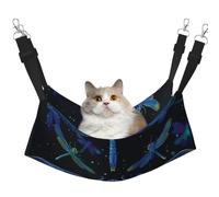 LRHCNZDCP Blue Dragonfly Print Cat Hammock Bed, Soft Double-Layered Hanging Pet Bed for Small Pet, M