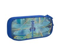 LRHCNZDCP Blue Dragonfly Printed Pencil Case Pouch Cute Pencil Pen Case Pencil Box Pen Bag for School Office, Blue