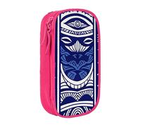LRHCNZDCP Blue Polynesian Maori Tribal Pattern Printed Pencil Case Pouch, Cute Pencil Pen Case Pencil Box Pen Bag for School Office,Pink