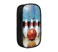 LRHCNZDCP Bowling Printed Pencil Case Pouch Black, Cute Pencil Pen Case Pencil Box Pen Bag for School Office