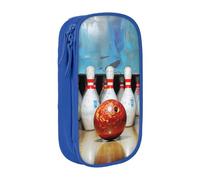 LRHCNZDCP Bowling Printed Pencil Case Pouch Blue, Cute Pencil Pen Case Pencil Box Pen Bag for School Office
