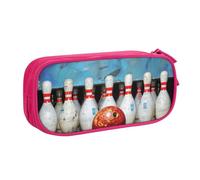 LRHCNZDCP Bowling Printed Pencil Case Pouch Cute Pencil Pen Case Pencil Box Pen Bag for School Office, Pink