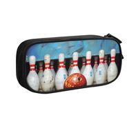 LRHCNZDCP Bowling Printed Pencil Case Pouch Cute Pencil Pen Case Pencil Box Pen Bag for School Office, Black