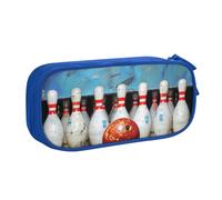 LRHCNZDCP Bowling Printed Pencil Case Pouch Cute Pencil Pen Case Pencil Box Pen Bag for School Office, Blue