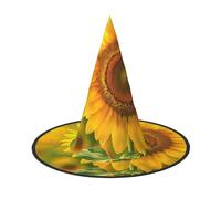 LRHCNZDCP bright sunflower Printed Halloween Witch Hat for Women Men Festive Parties Cosplay Halloween Accessories, 3 PCS