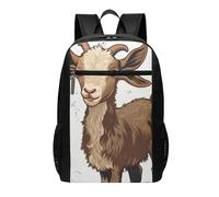 LRHCNZDCP Brown goat Printed Laptop Backpack 17-inch for Teens/Girls/Boys/Women/Men Gifts Lightweight Laptop Bags for Office Travel School