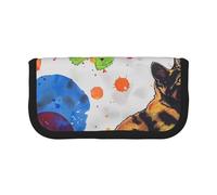 LRHCNZDCP Butterfly Polka dot and cat Printed Pen Pencil Case Canvas Makeup Bag Gadget Pen Bag Pencil Box with Zipper