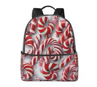 LRHCNZDCP Candy Canes in snow Printed School Bag Bookbag Laptop Backpack Stylish Lightweight Backpack Travel Backpack for Kids Boys Girls