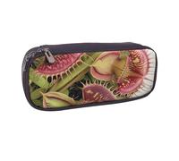 LRHCNZDCP Carnivorous Plant Printed Pencil Case Holder Large Capacity Leather Pen Pencil Pouch Box Organizer for School Office College Adult Boys Girls