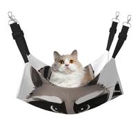 LRHCNZDCP Cartoon cute raccoon print Print Cat Hammock Bed, Soft Double-Layered Hanging Pet Bed for Small Pet, L
