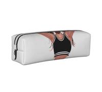 LRHCNZDCP Cheerleader Printed Leather Pencil Case - Cute Zipper Pencil Pouch Pencil Box for School & Office